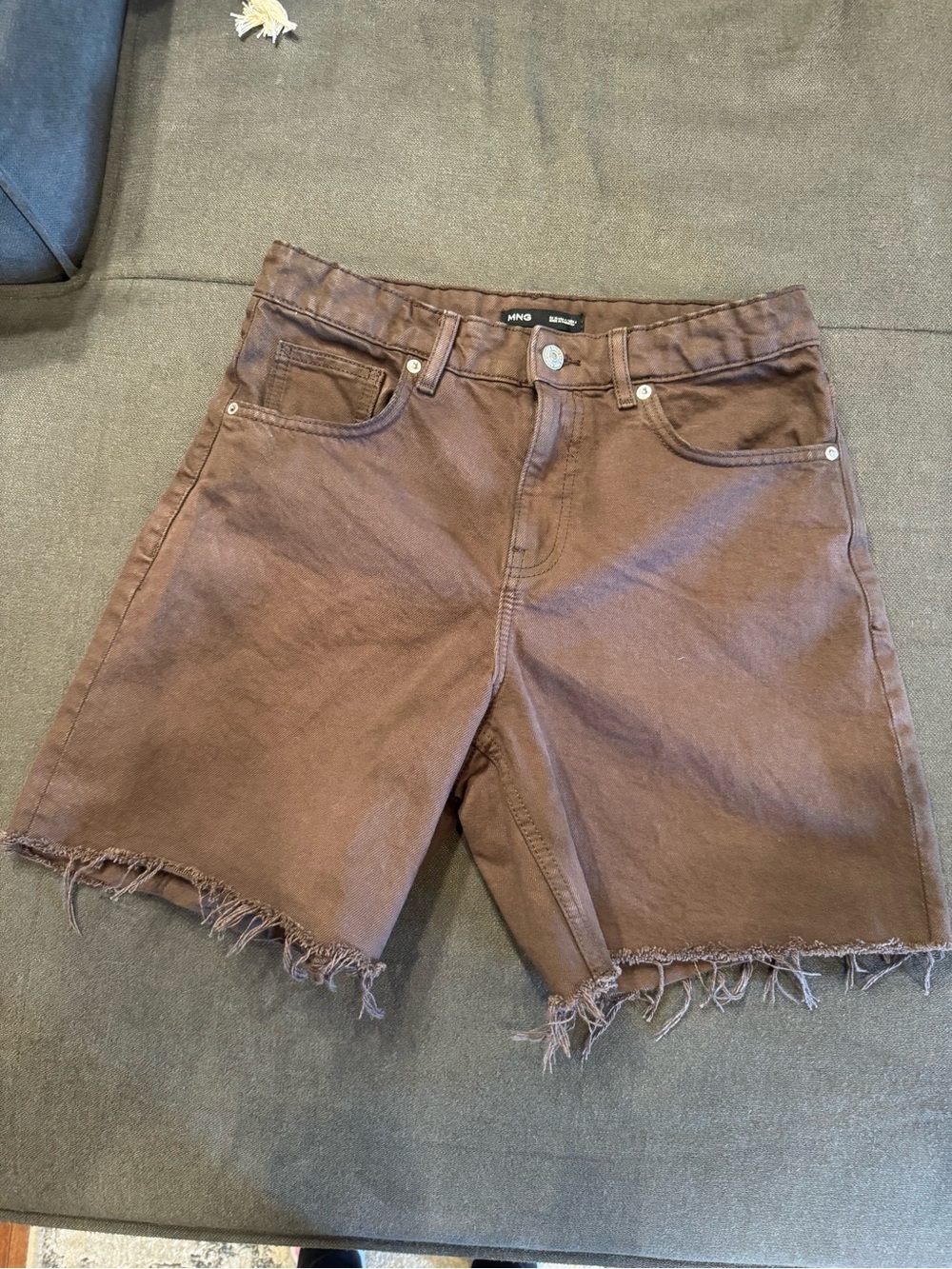 Mango (MNG) Chocolate Brown Denim Shorts